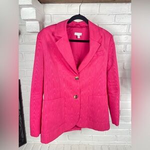 Topshop Pink Textured Tailored Blazer Jacket Structured Fit Workwear Chic